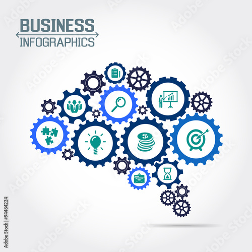Business infographic with gears