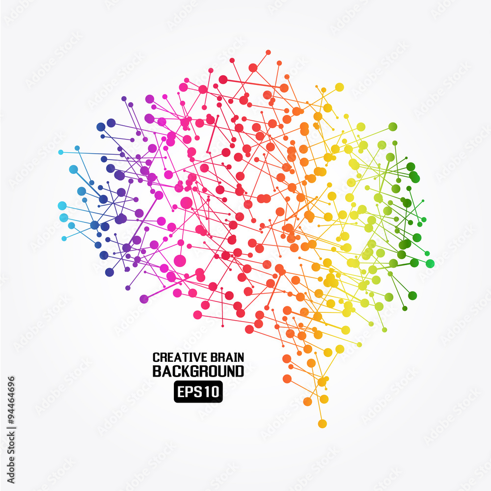 Fototapeta premium Creative brain colorful background
