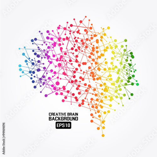 Creative brain colorful background