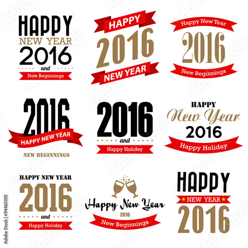 Happy new year typographic  design