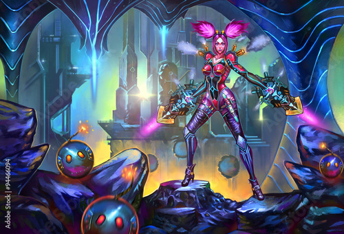 Illustration: The Rebel Leader - Bombing Banshee. She is one of few that have the courage to turn on the Queen. If you choose her as your opponent, you will be regret. - Fantastic Style - Sci-fi Topic