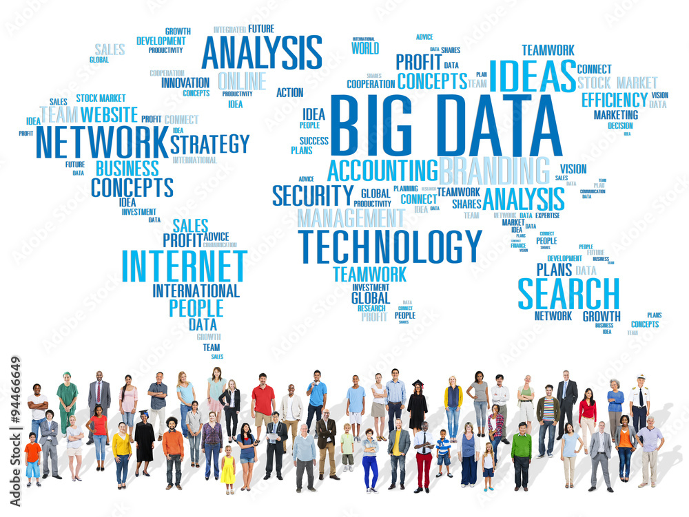 Big Data Storage Information World Map Concept Big Data Storage Information World Map Concept