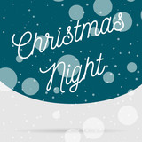 Snowfall Christmas Night vector Card