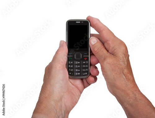 Wallpaper Mural Hands of senior womanwith a mobile phone Torontodigital.ca