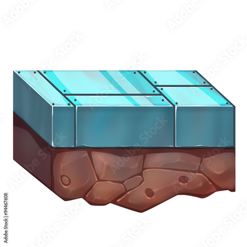 Bilde på lerret Illustration: Fantastic World Topic - The Iron Tile - It can be put together to