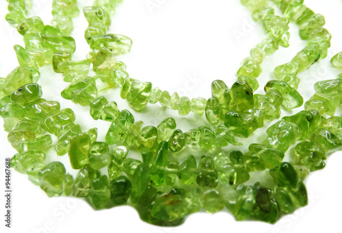 chrysolite gemstone beads necklace jewelery photo