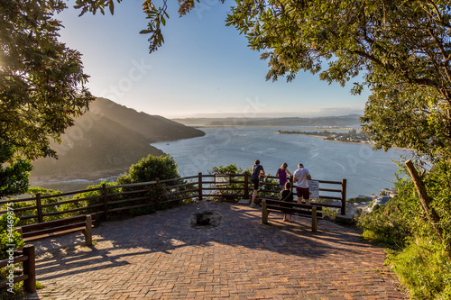 Tourists appreciating the beautiful view of Knysna in South Africa photo