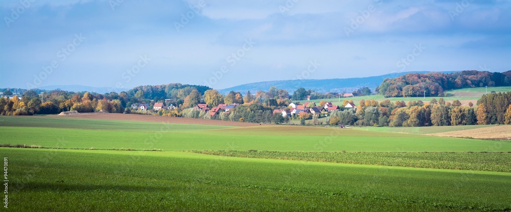 Blick auf Donop im Lipperland, Deutschland