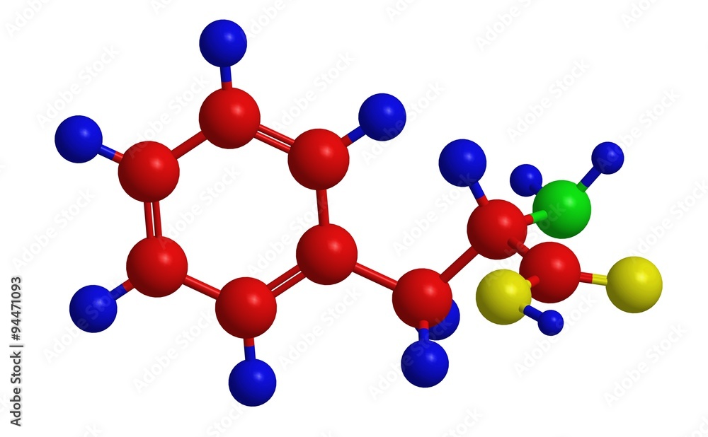 Molecular structure of phenylalanine Molecular structure of phenylalanine