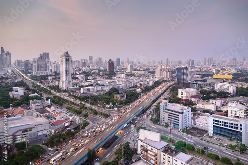 Bangkok city business zone ,twilight lighting © Atip R