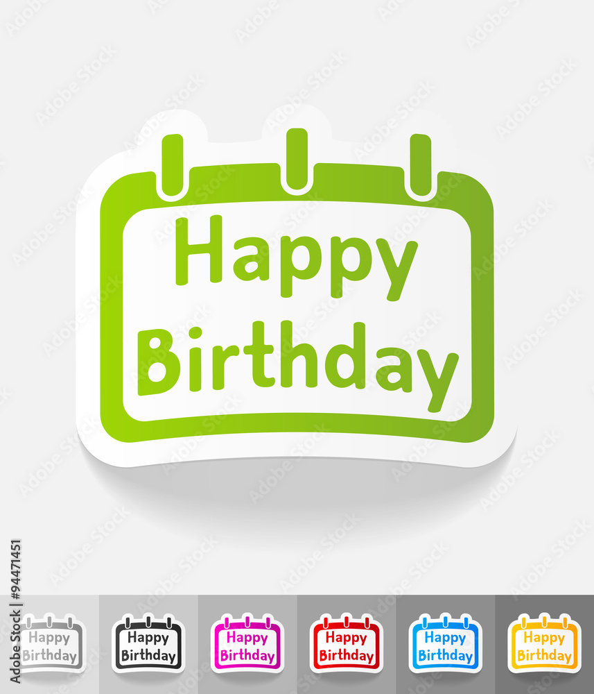 realistic design element. Happy Birthday realistic design element. Happy Birthday