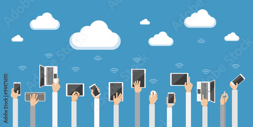 Cloud computing concept. Vector illustration