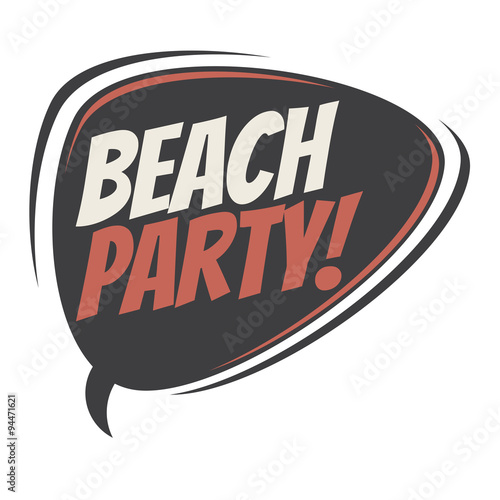 beach party retro speech bubble