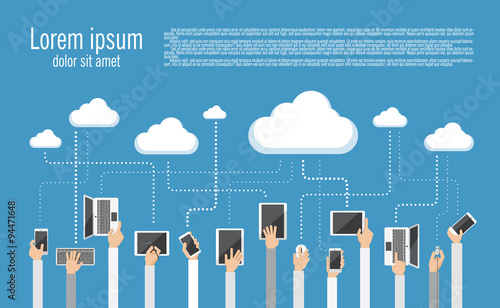 Cloud computing concept. Vector illustration