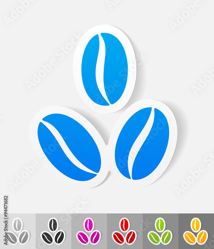 realistic design element. three coffee beans