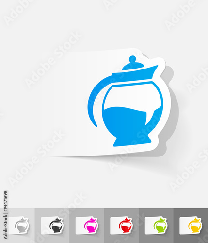 realistic design element. coffee pot