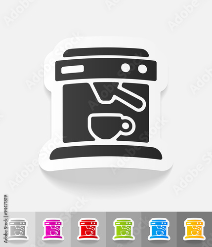 realistic design element. coffee machine