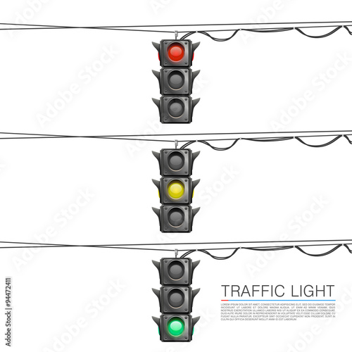 Traffic signal on a white background