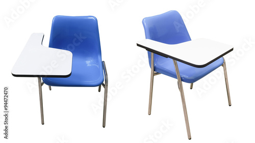 Blue lecture chair isolated background