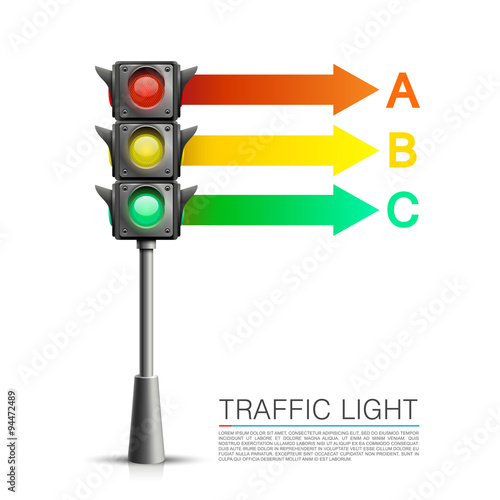 Traffic signal info on a white background