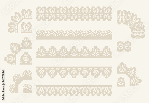 Vector Set of lace ribbons