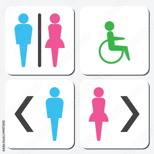 Toilet icons set