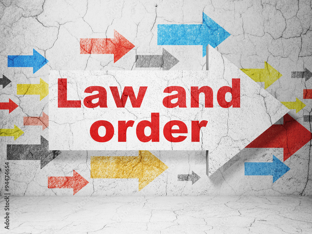 Obraz premium Law concept: arrow with Law And Order on grunge wall background