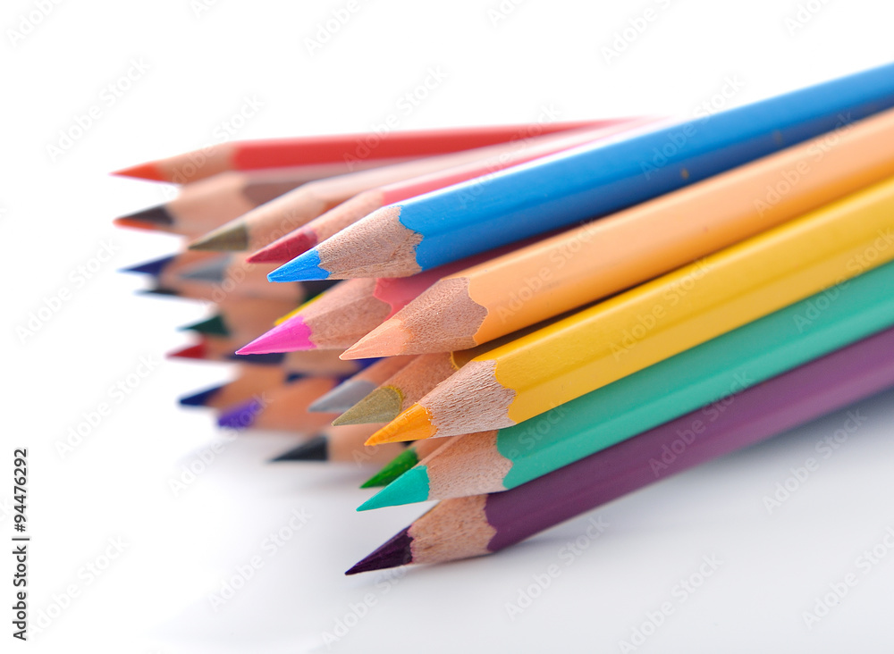 Fototapeta premium Colour pencils isolated on white background