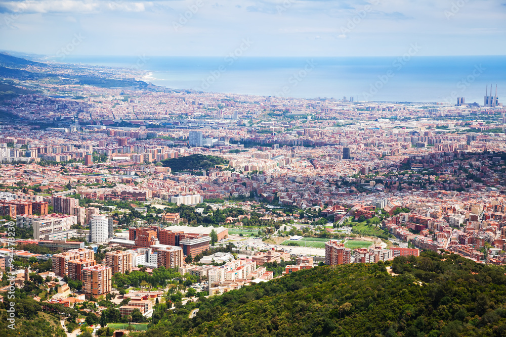 Outskirt districts in Barcelona from mount