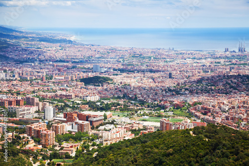 Outskirt districts in Barcelona from mount