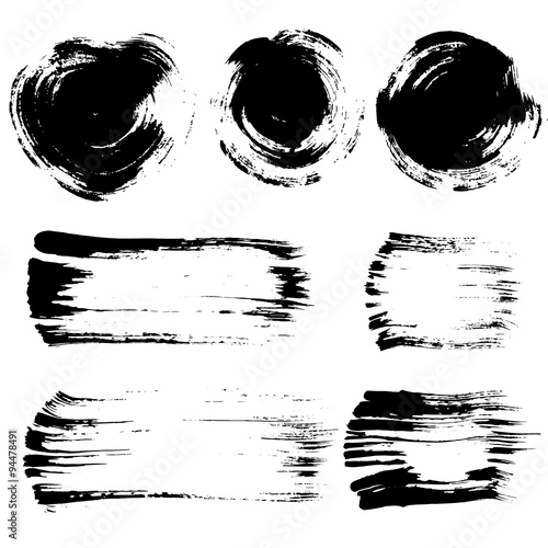 Brush stroke elements set