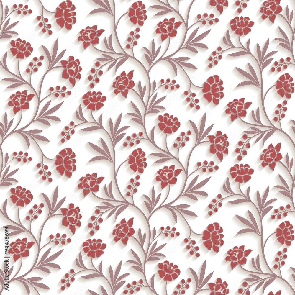 Vector Floral Seamless Pattern Background