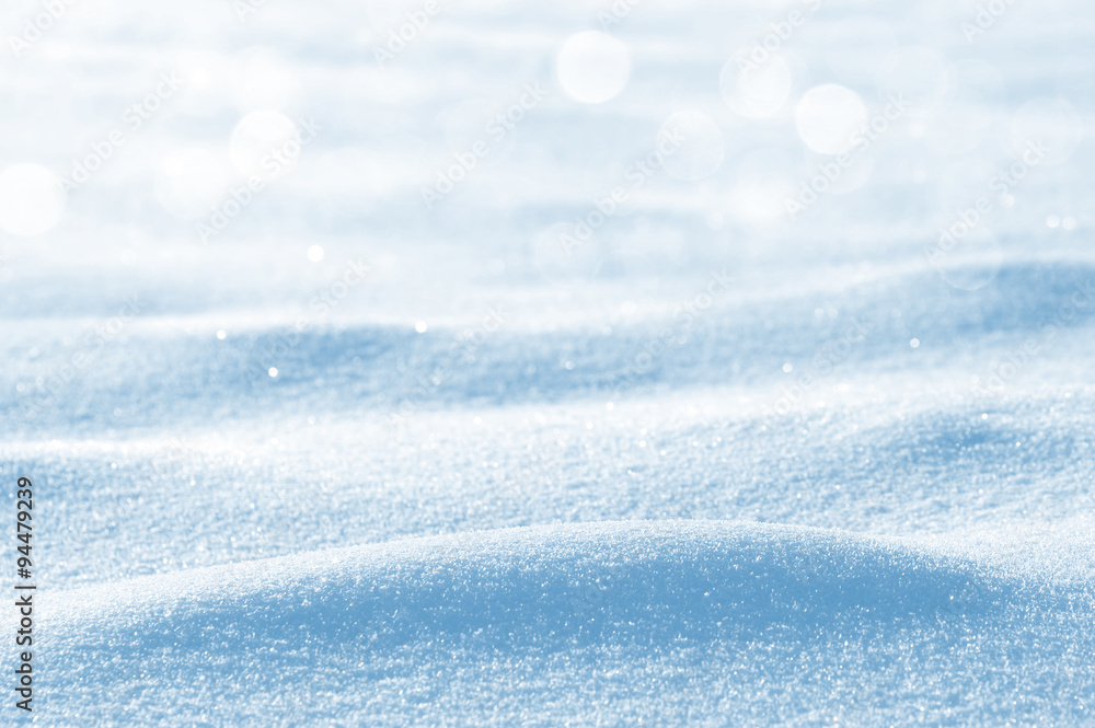 Fototapeta premium Winter background with snowdrifts and brilliant snow