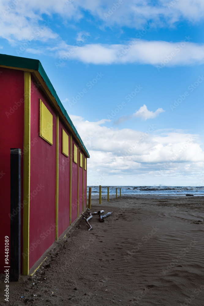 Naklejka premium Cabine spogliatoi al mare