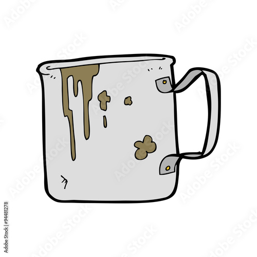 cartoon old tin cup