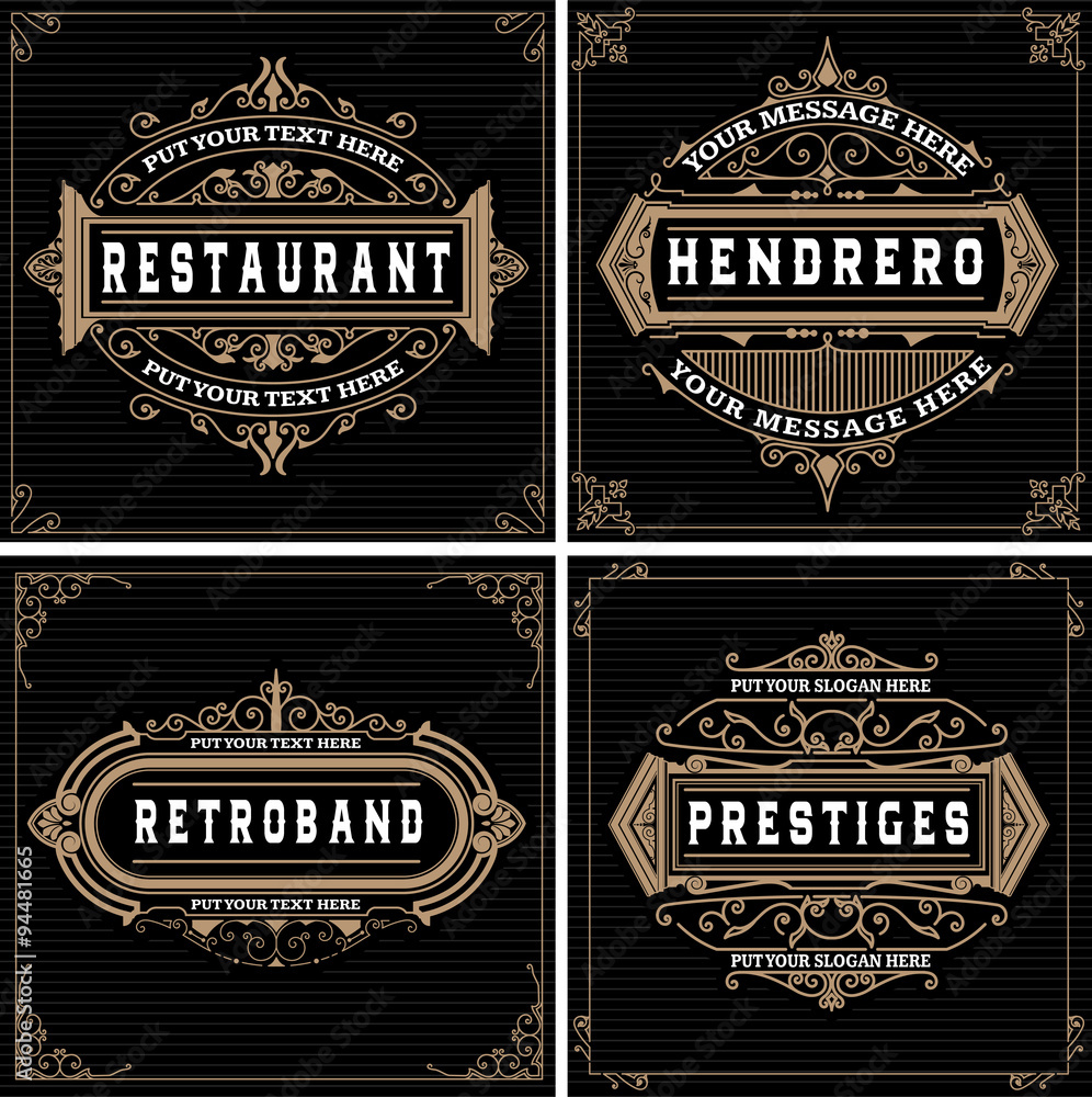 Vintage logo templates, Hotel, Restaurant, Business or Boutique