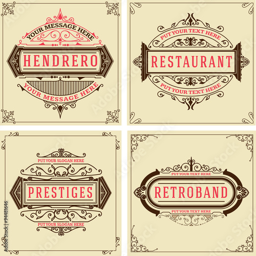 Vintage logo templates, Hotel, Restaurant, Business or Boutique