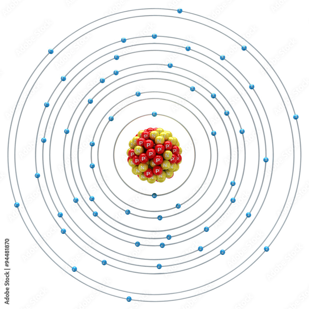 Xenon atom on a white background Stock Illustration | Adobe Stock