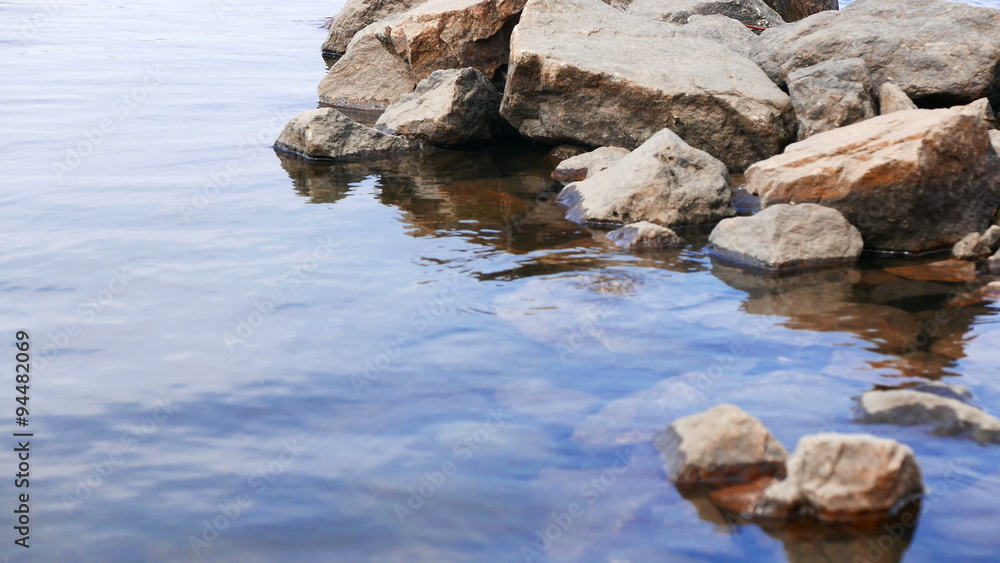 Stones on transparent river bank close up.4K (3840x2160 Stones on transparent river bank close up.4K (3840x2160
