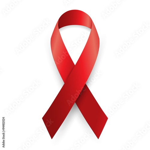 Vector illustration red ribbon - AIDS