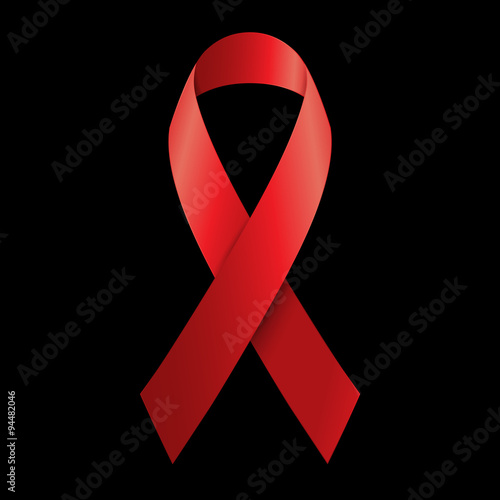Vector illustration red ribbon - AIDS
