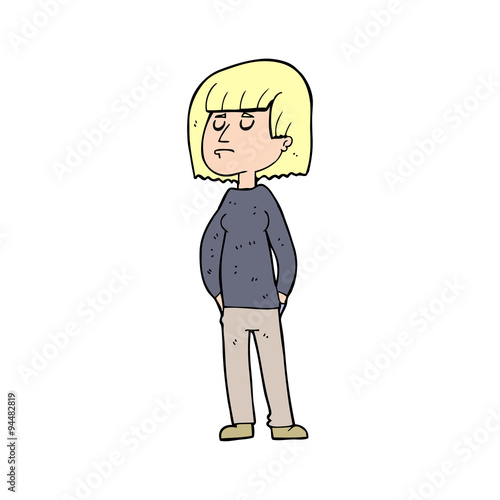cartoon woman ignoring