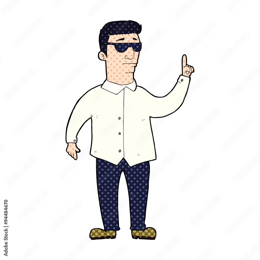 Obraz premium cartoon man wearing sunglasses