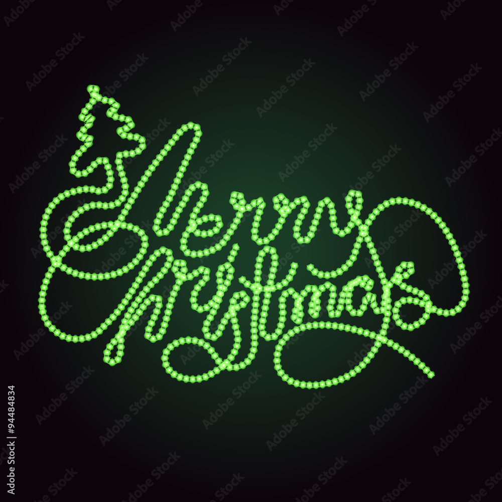 Vector lettering of LED strip light Vector lettering of LED strip light