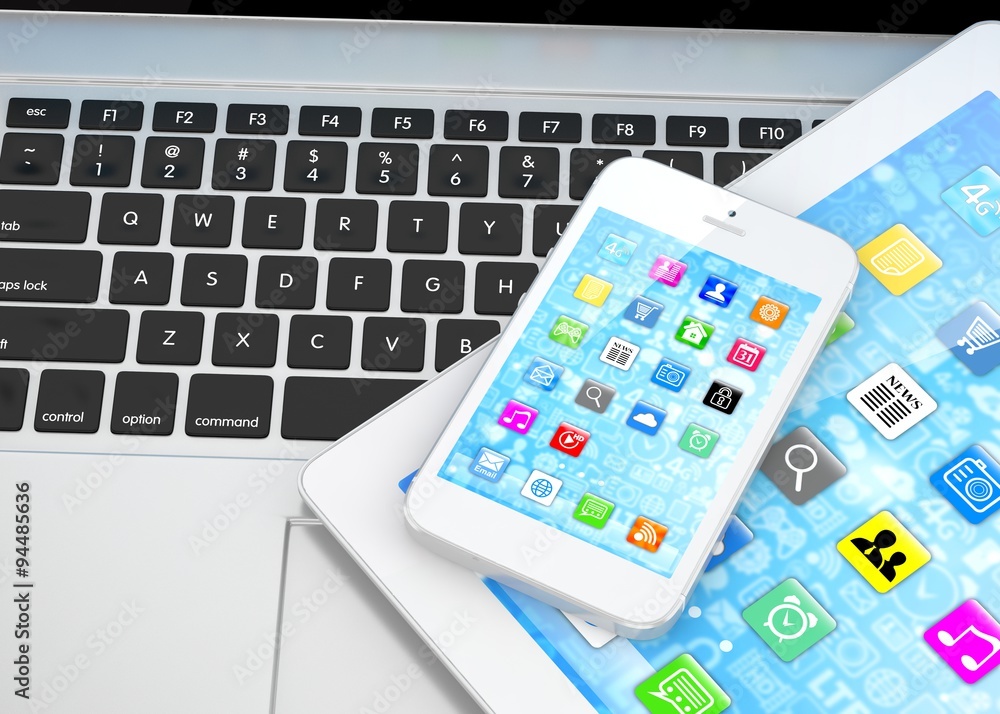 Laptop, phone and tablet pc. Laptop, phone and tablet pc.