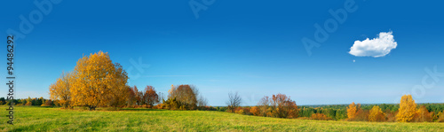 Field panorama on autumnal day