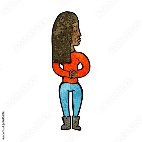 cartoon woman ignoring