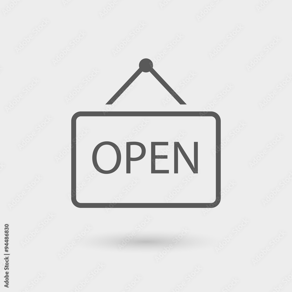 open store thin line icon open store thin line icon