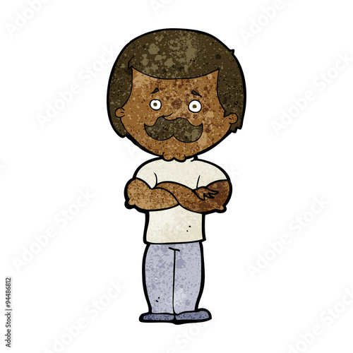 cartoon manly mustache man