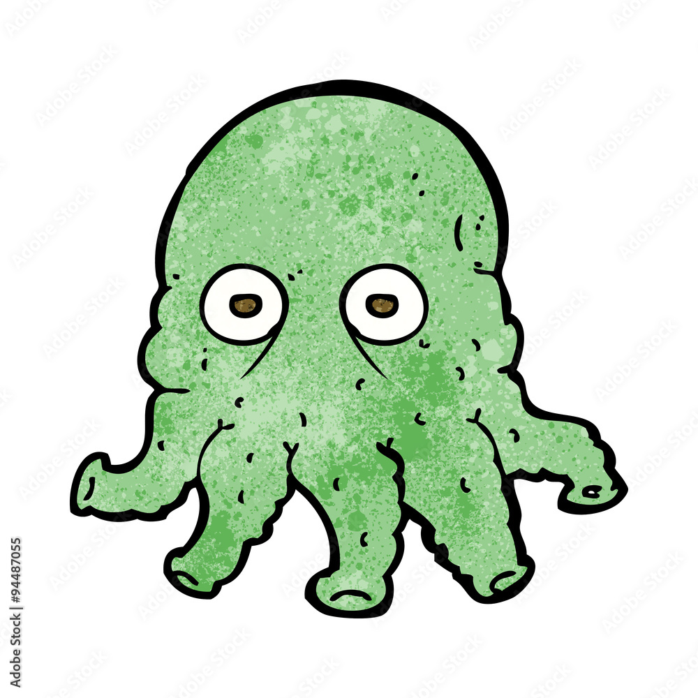 Obraz premium cartoon alien squid face